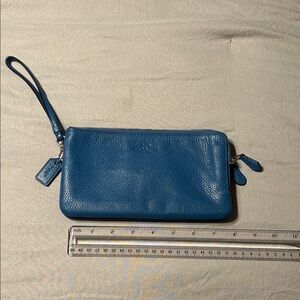 Coach Blue Leather Wristlet